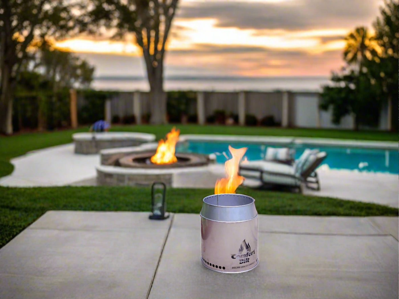 Comfortbilt Portable Outdoor Stainless Steel Smokeless Fire Pit great for entertaining.