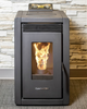 Comfortbilt Compact Pellet Stove Small Pellet Stove Front View with Flame