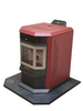 Red Pellet Stove Black Hearth Pad