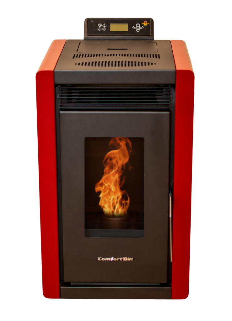 Alpine by ComfortBilt HP40 -Compact Small Pellet Stove Red  Retro/ Art Deco