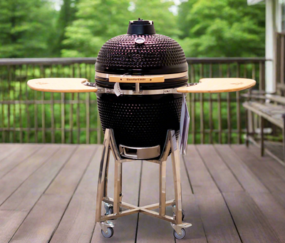 Comfortbilt Coals Kamado Grill Charcoal Grill Smoker 21 Black On Deck