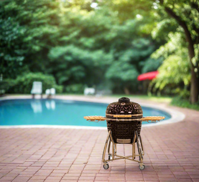 Comfortbilt 26" Kamado Grill On The Pool Deck