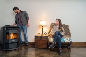 A Couple Enjoying The HP22 Pellet Stove by Comfortbilt