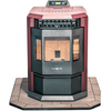 Comfortbilt Pellet Stove Burgundy with Hearth Pad Front View