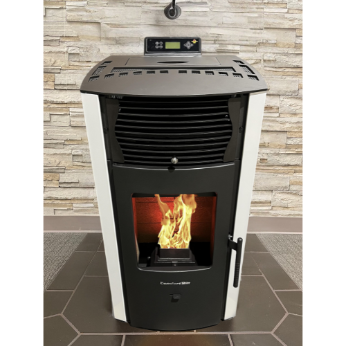 Comfortbilt Pellet Stove HP50S In White On Hearth Pad