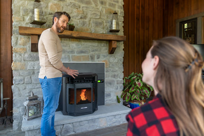 Comfortbilt Pellet Stove Insert HP22i Lifestyle With Actors