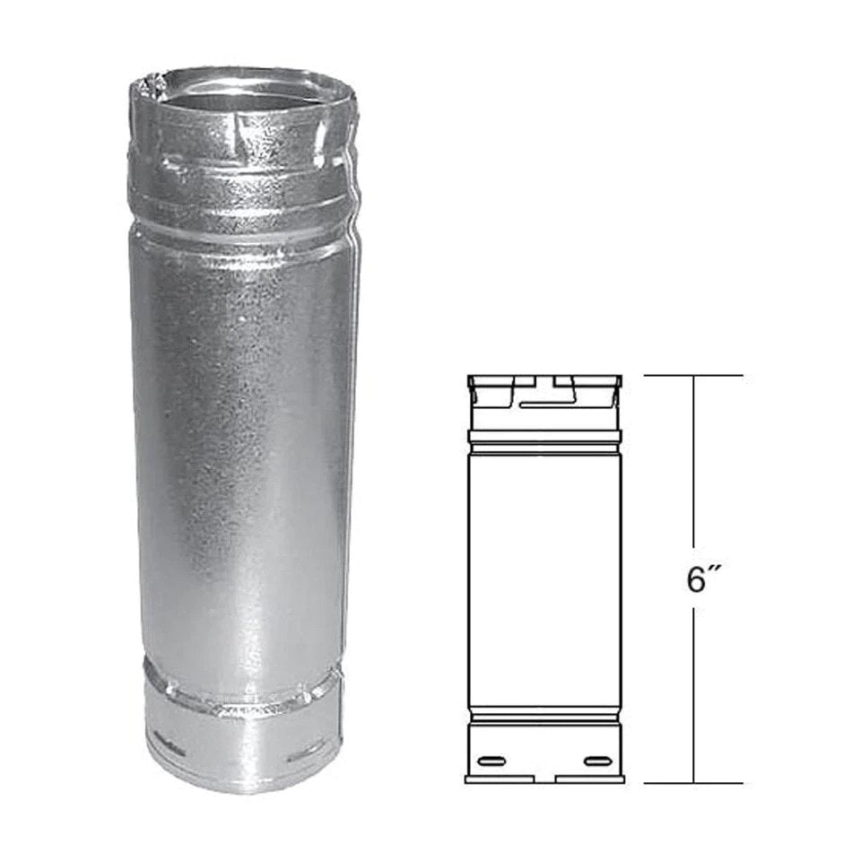 DuraVent 3PVP-06 PelletVent Pro 3 x 6 Pipe Stainless Steel Inner Galvalume Outer