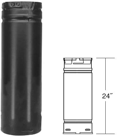 Duravent 3" x 24" Straight Chimney Pipe Black 3PVP-24B