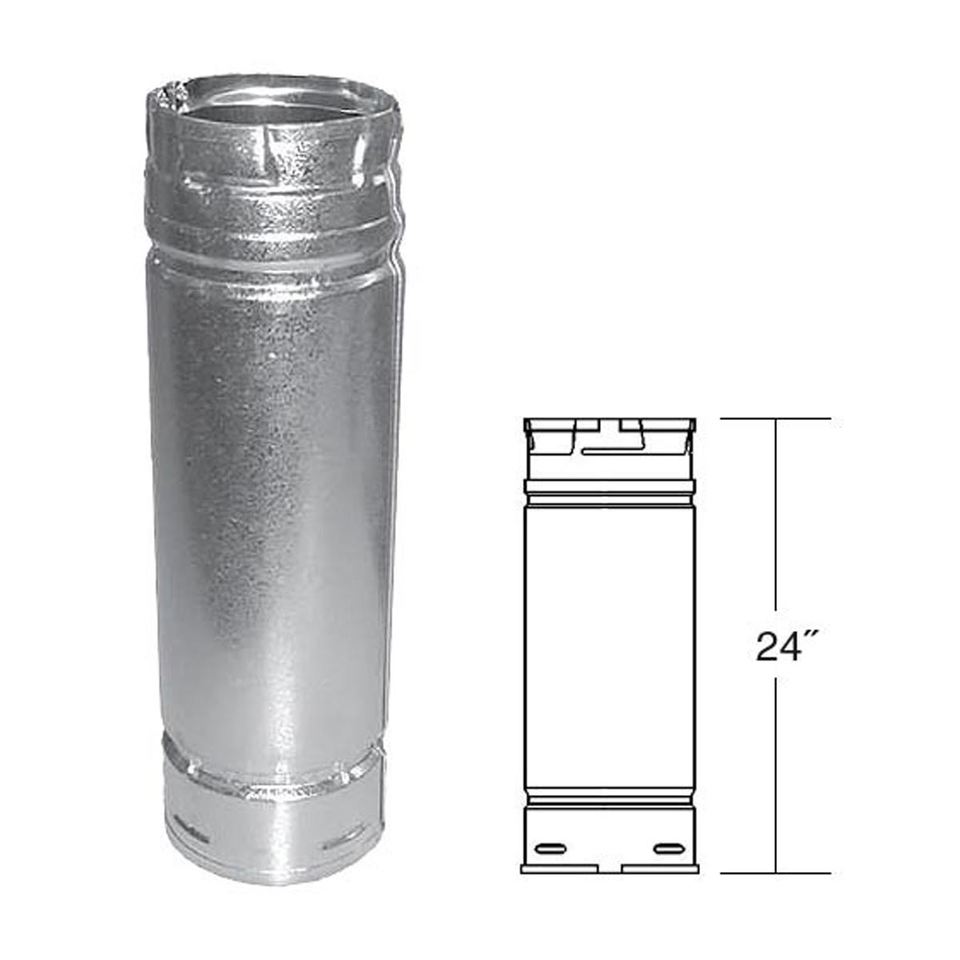 Duravent 3" x 24" Straight Length Chimney Pipe 3PVP-24