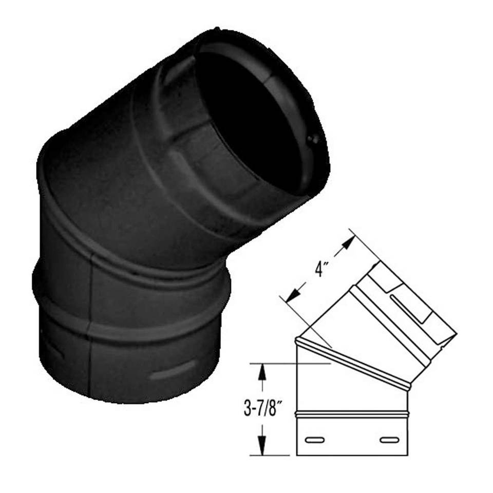 ComfortBilt 4 inch Pellet Stove Piping Kit - Black Matte