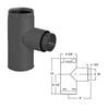 Duravent 3" PelletVent Pro Black Increaser Adapter Tee 3PVP-TADX4B1
