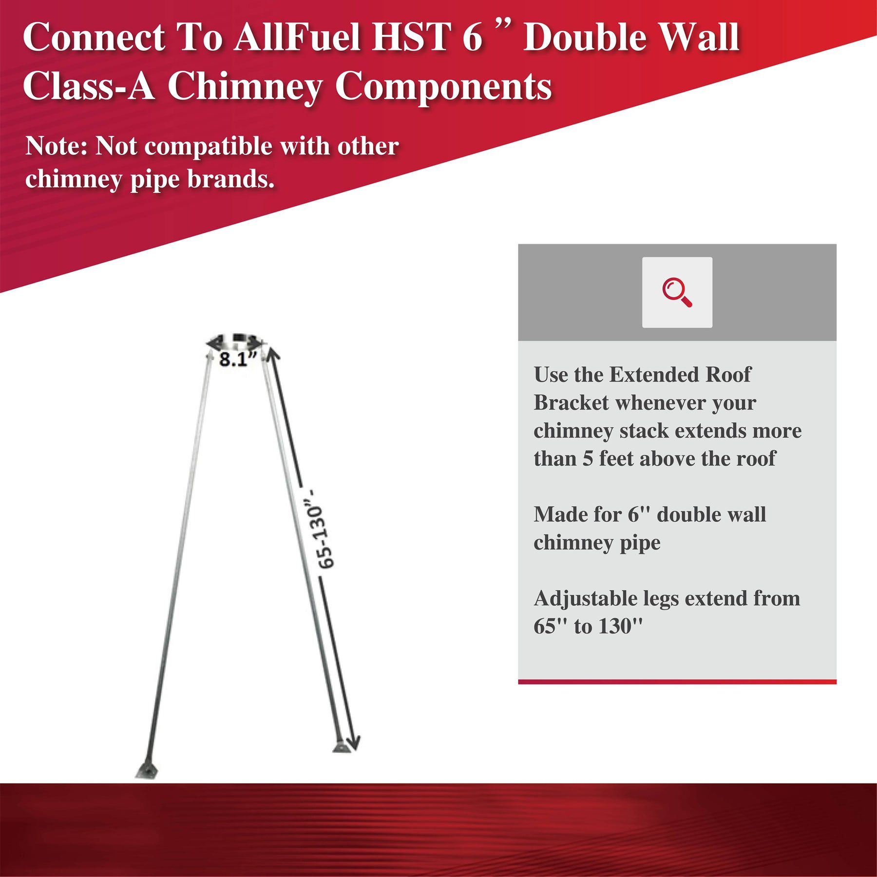 AllFuel HST 6 in. x 48 in. Double Wall Chimney Pipe