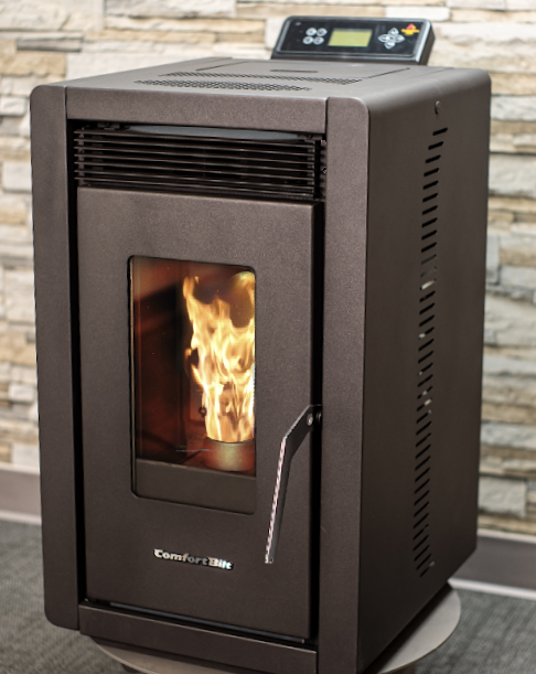 Alpine Small Pellet Stove Compact Pellet Stove Angle View HP40