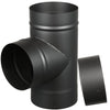 AllFuelHST Tee with Cap for 8" Diameter Single Wall Black Stove Pipe