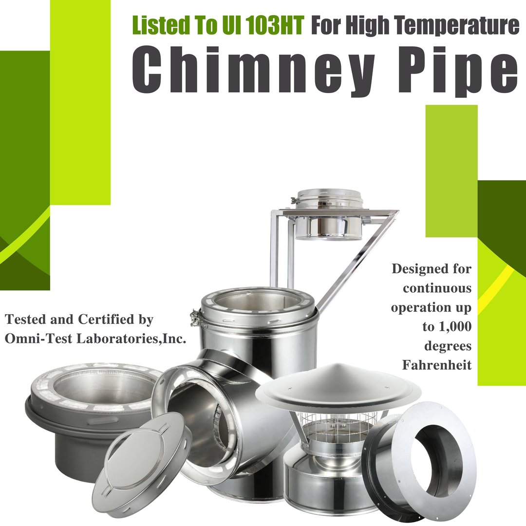 Multi Story Kit for 6" Inner Diameter Chimney Pipe with Spark Guard Chimney Cap