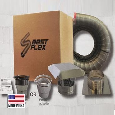 ComfortBilt HP22i Pellet Stove Insert 3-inch Flexible Piping Kit with TEE