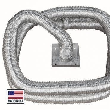 Pellet Stove Pipe Kit,2” x 60” Aluminum Flex Pipe Fresh Air Intake Kit,Pellet Stove Pipes with 2 Screw Clamps and Wall Plate Screen,Outside Air Kit