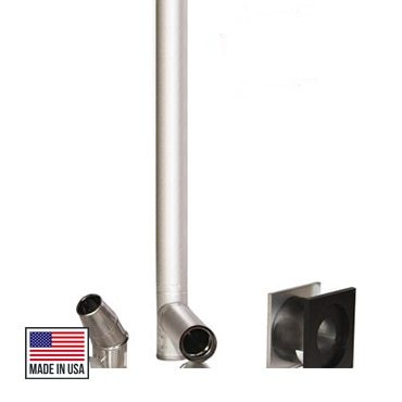 Duravent 3 inch Pellet Stove Piping Kit - Silver / No Elbow